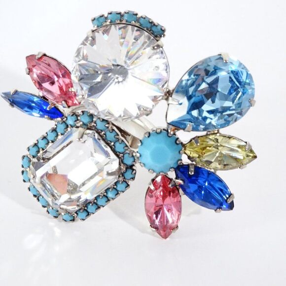 Joomi Lim Large Pretty Bijoux Ring Crystal Bead Cocktail Ring NWOT 188 Sz 7 - Picture 1 of 9